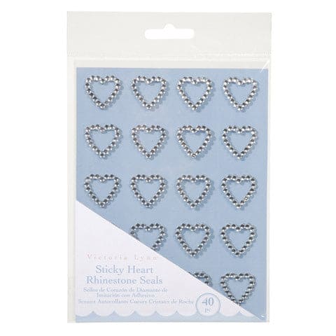 Sticky Rhinestone Heart Seals