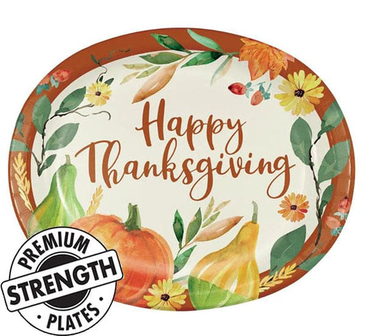 Giving Thanks 10 x 12in Oval Paper Platters 8ct