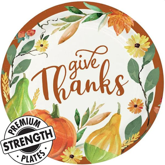 Giving Thanks 8.75in Round Dinner Paper Plates 8Ct