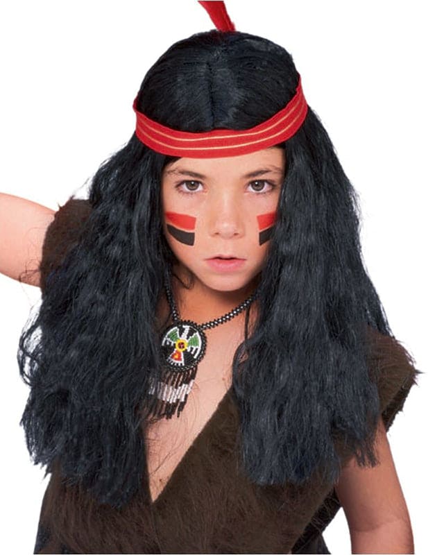 Native American Boys Black Wig