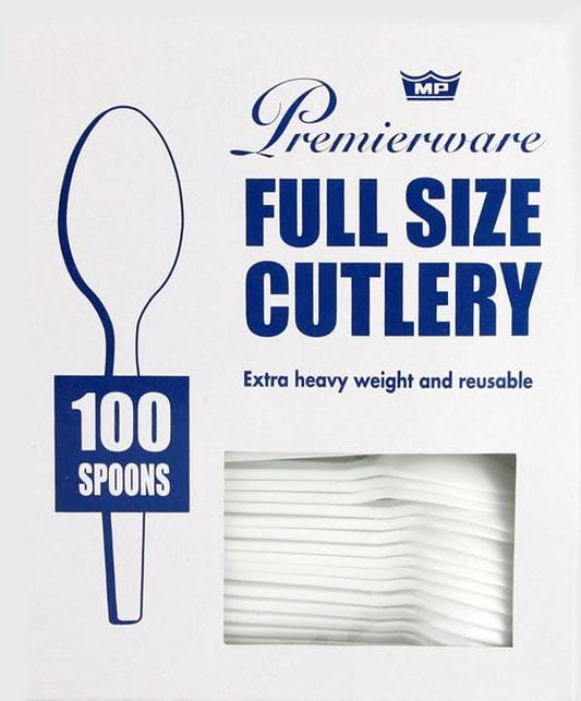 Extra Heavyweight White Plastic Spoons 100ct