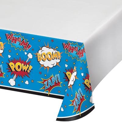 Super Hero Pow Boom 44 x 88in Plastic Table Cover