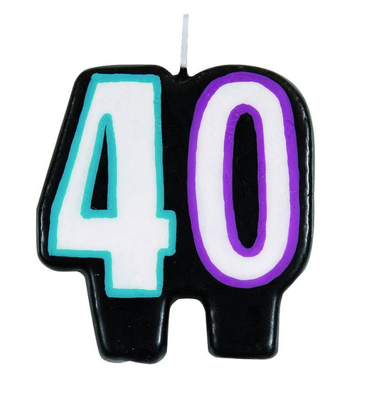 Numeral 40 Birthday Cheer Candle