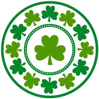 Lucky Shamrocks 9in Round Dinner Paper Plates