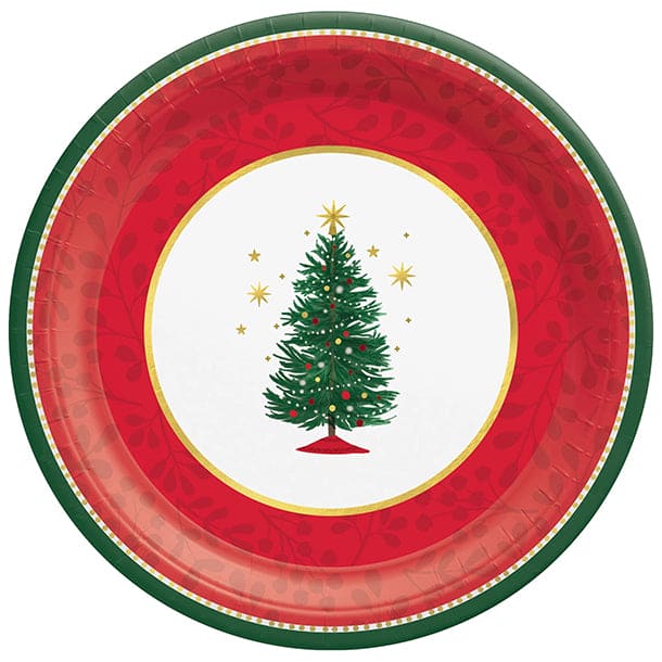 Joyful Tree 12in Round Banquet Paper Plates 8ct