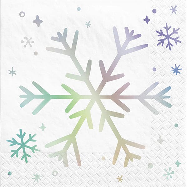 Snowy Iridescent Luncheon Napkins 16ct