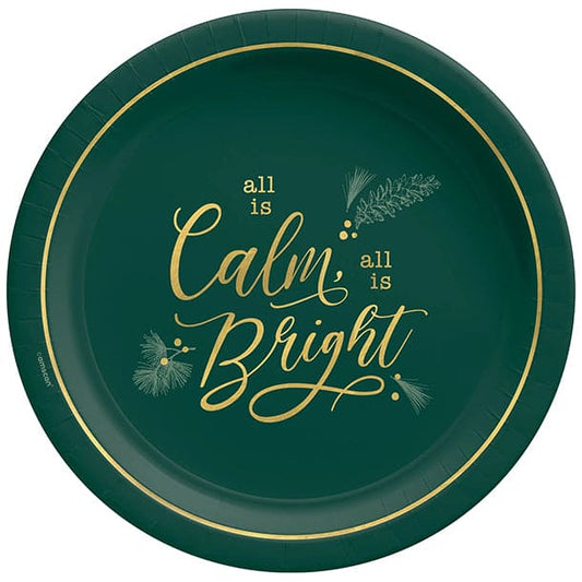 Calm & Bright 10.5in Round Paper Plates 8ct