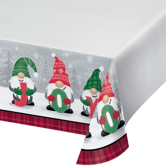 Holiday Gnomes 54in x 102in Paper Table Cover
