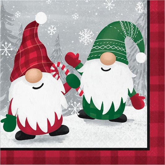 Holiday Gnomes Luncheon Napkins 16ct