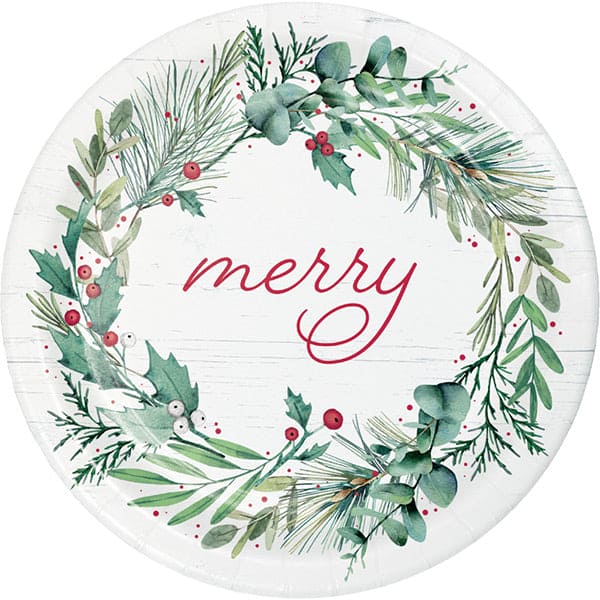 Joyful Greetings Round Dinner Paper Plates 8ct