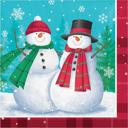 Smiling Snowman Luncheon Napkins 16 Ct