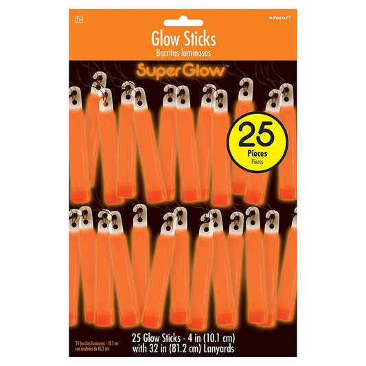 Glow Sticks 4in Orange 25ct