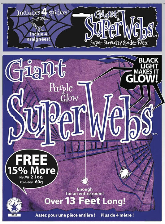 Spider Web Black Light Glow Purple 60 grams with 4 Spiders