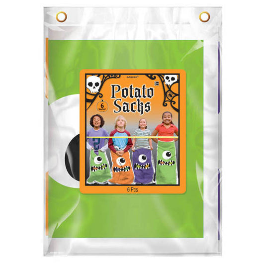 Boo Crew Woven Plastic Potato Sacks 6 Ct