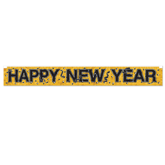 Happy New Year Metallic Fringe Banner Size: 7.5in x 5ft