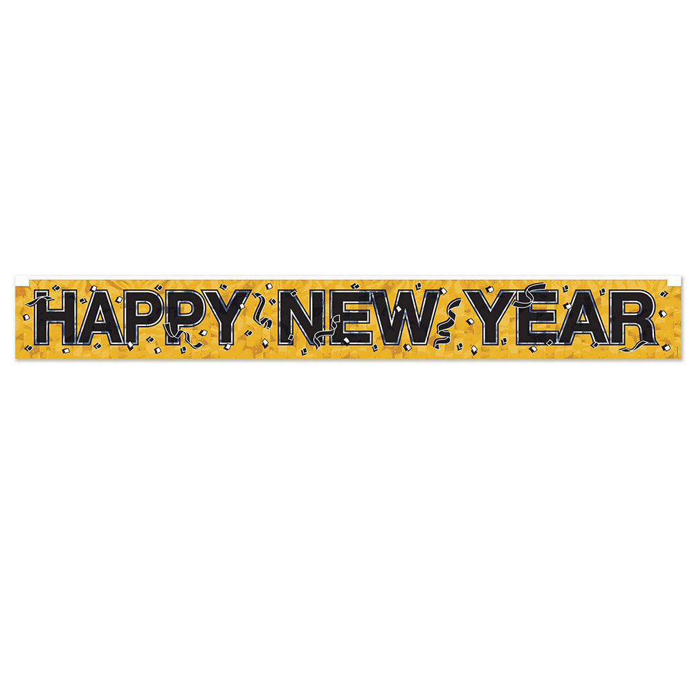 Happy New Year Metallic Fringe Banner Size: 7.5in x 5ft