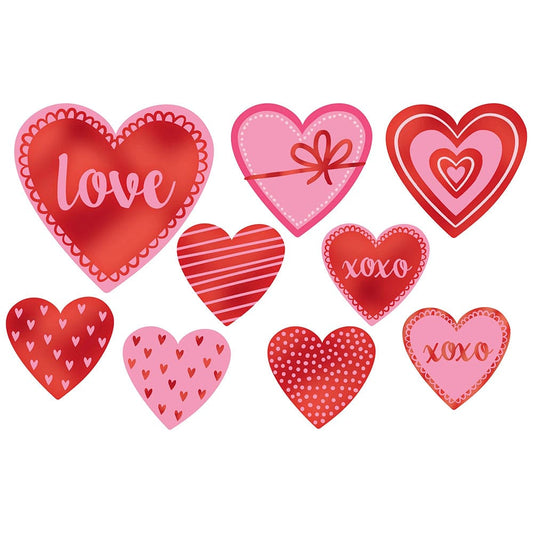 Valentine Heart Cutouts 9 Ct