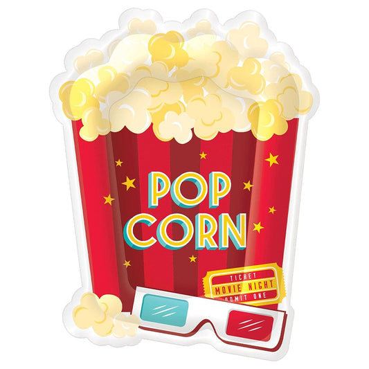 Movie Night Popcorn 10.5in Paper Plates 20 Ct
