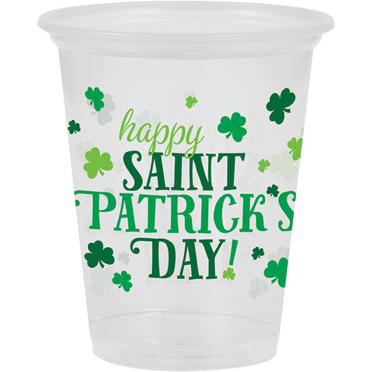 St Patrick Clear 16oz Clear Cups 8 Ct