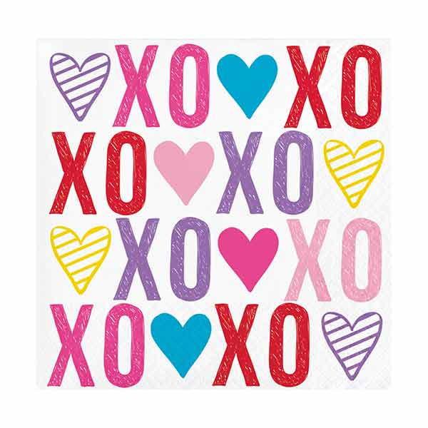 Valentine Symbols Beverage Napkins 16 Ct