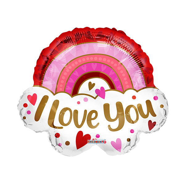 I Love You Rainbow 28in Metallic Balloon