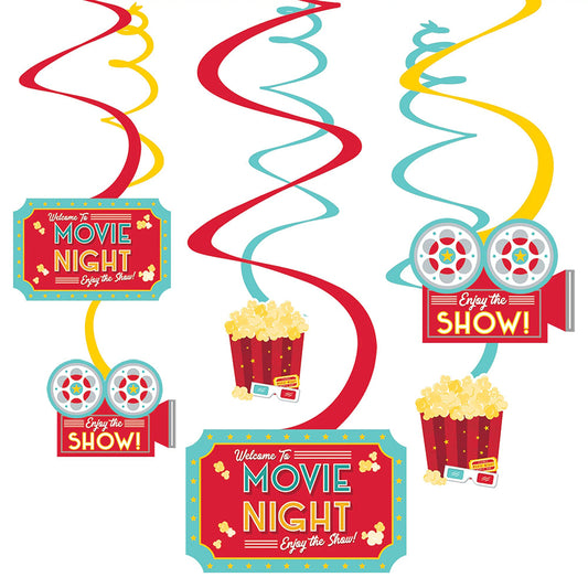 Movie Night Swirl Decorations