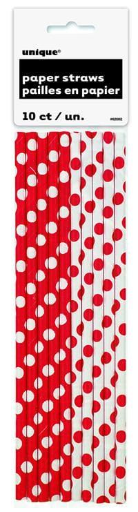 Red Dots Paper Straws
