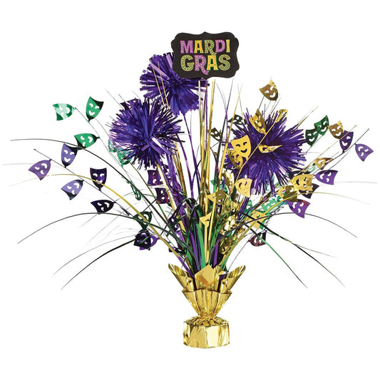 Mardi Gras Tinsel Burst Centerpiece 18in