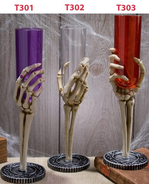 Skeleton Hand Fluted Glass