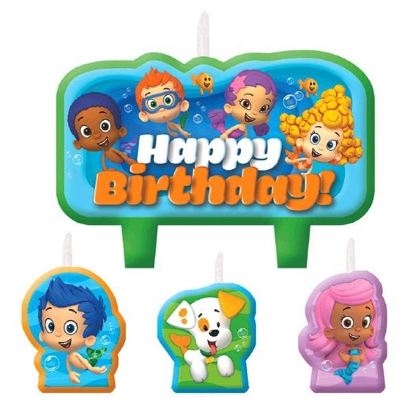 Bubble Guppies Party Birthday Candle Set 4ct (Online only)