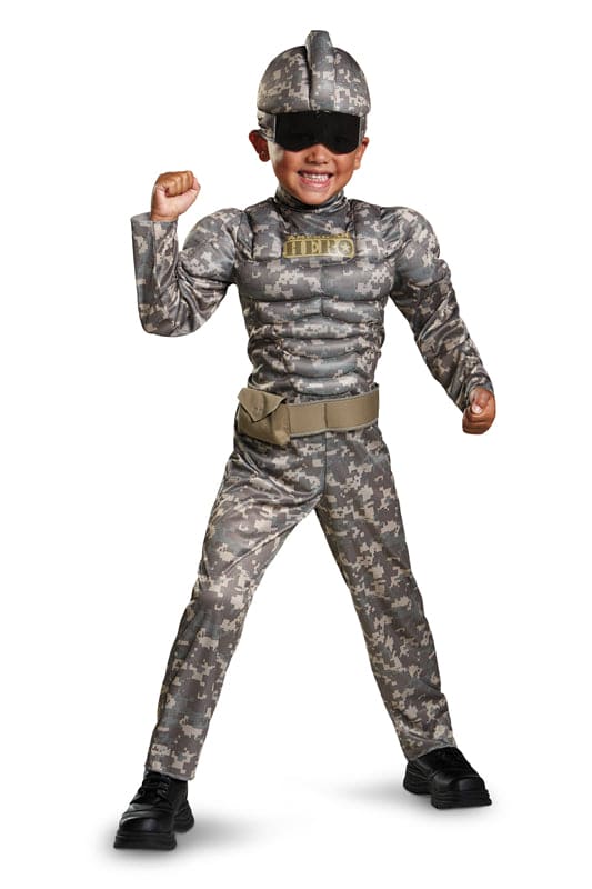 Combat Warrior with Muscle Toddler Costume