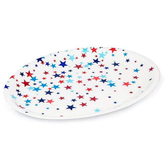 Patriotic Fourth of July Plastic Serving Tray 10in x 14in