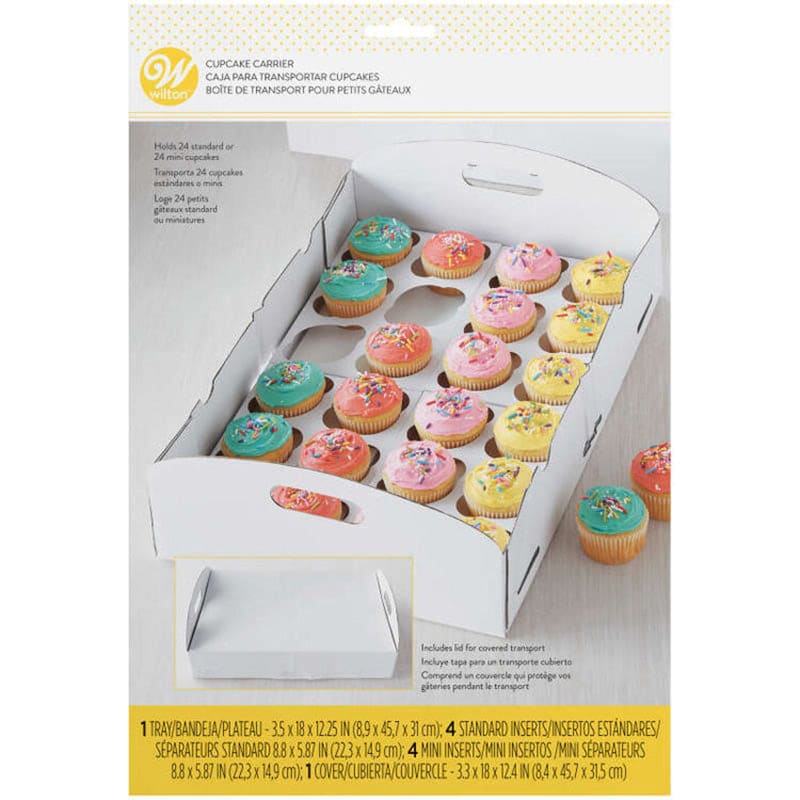 White Cupcake Carrier Box, 24 Cupcake Capacity