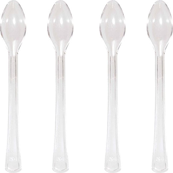 Translucent 4in Mini Plastic Clear Spoons 24 Ct