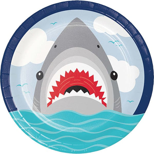 Shark Party 9in Round Dinner Paper Plates 8ct