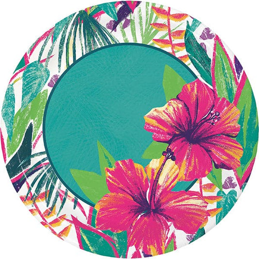 Island Tropics 9in Round Dinner Paper Plates 8ct