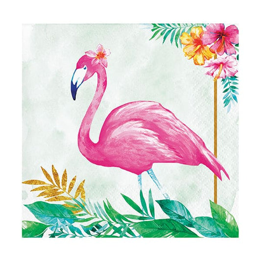 Flamingo Floral Beverage Napkins 16ct