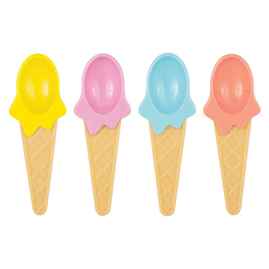 Pastel Ice Cream Plastic Spoons 4 Ct