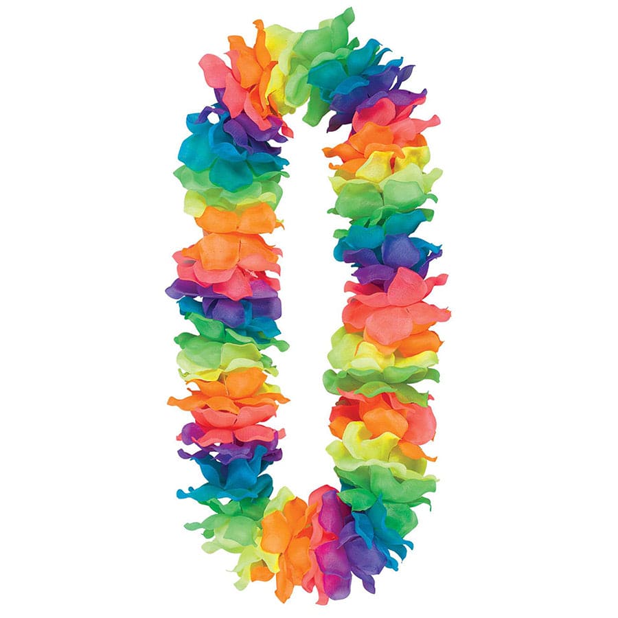 Neon Paradise 40in Fabric Lei - Rainbow