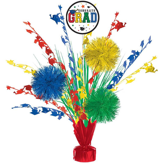 Grad Tinsel Burst 18in Centerpiece - Multicolor