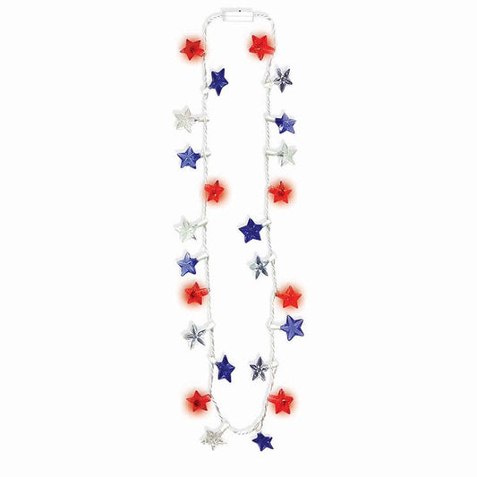 Patriotic Stars Light-Up 32in Necklace