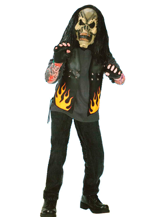 Biker Brigade Skeleton Mask Kid's  Costume