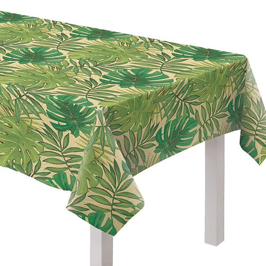 Island Palms 52 x 90in Oblong Flannel-Backed Vinyl Table Cover