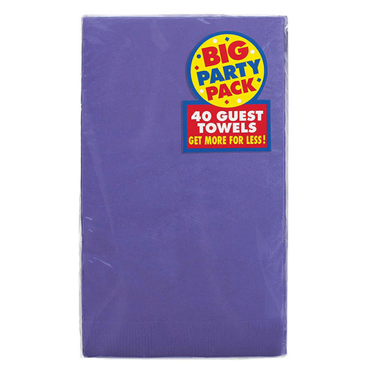 New Purple Big Party Pack Paper Guest Towels 40ct