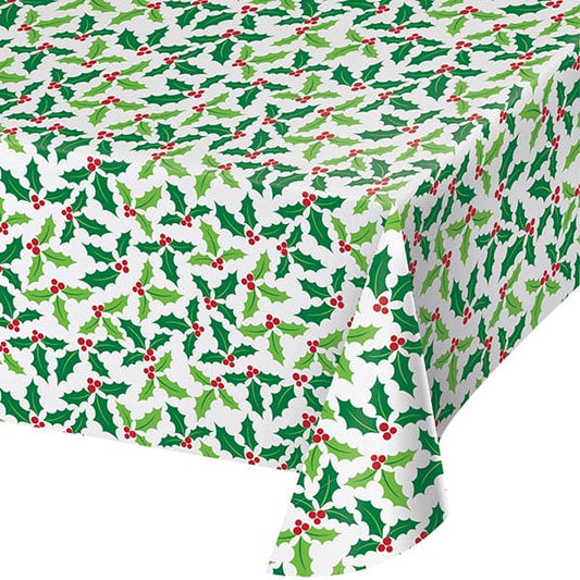 Holly Flannel 52 x 90in Vinyl Table Cover