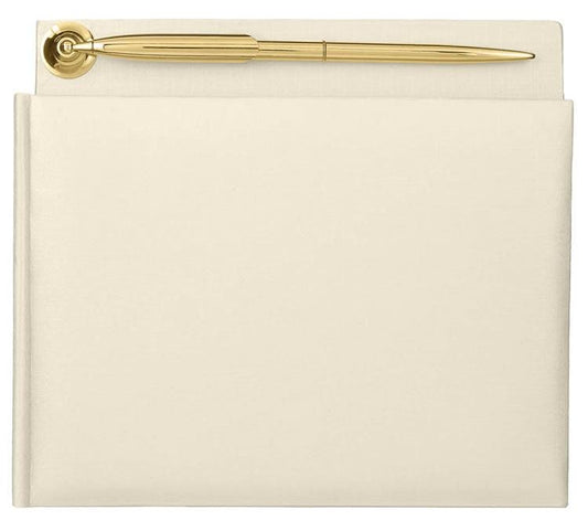 Ivory Guest Book w/ Gold Pen