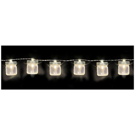 Clear Glass Mason Jar Battery Operated LED String Lights