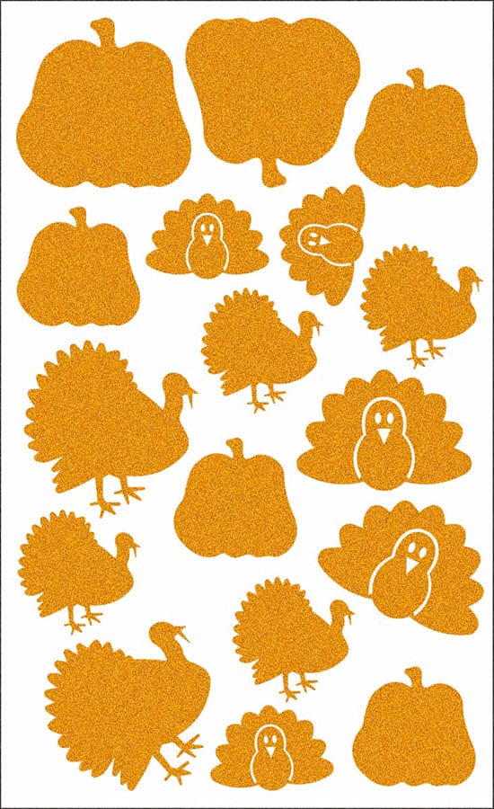 Pumpkins and Turkeys Diamond Sticker Sheet