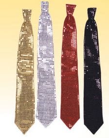 Sequin Long Gold Tie