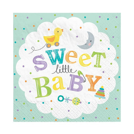 Sweet Little Baby Beverage Napkins 16 Ct